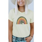 Kissed Apparel Kissed Apparel Rainbow Shamrock Graphic Tee Citron