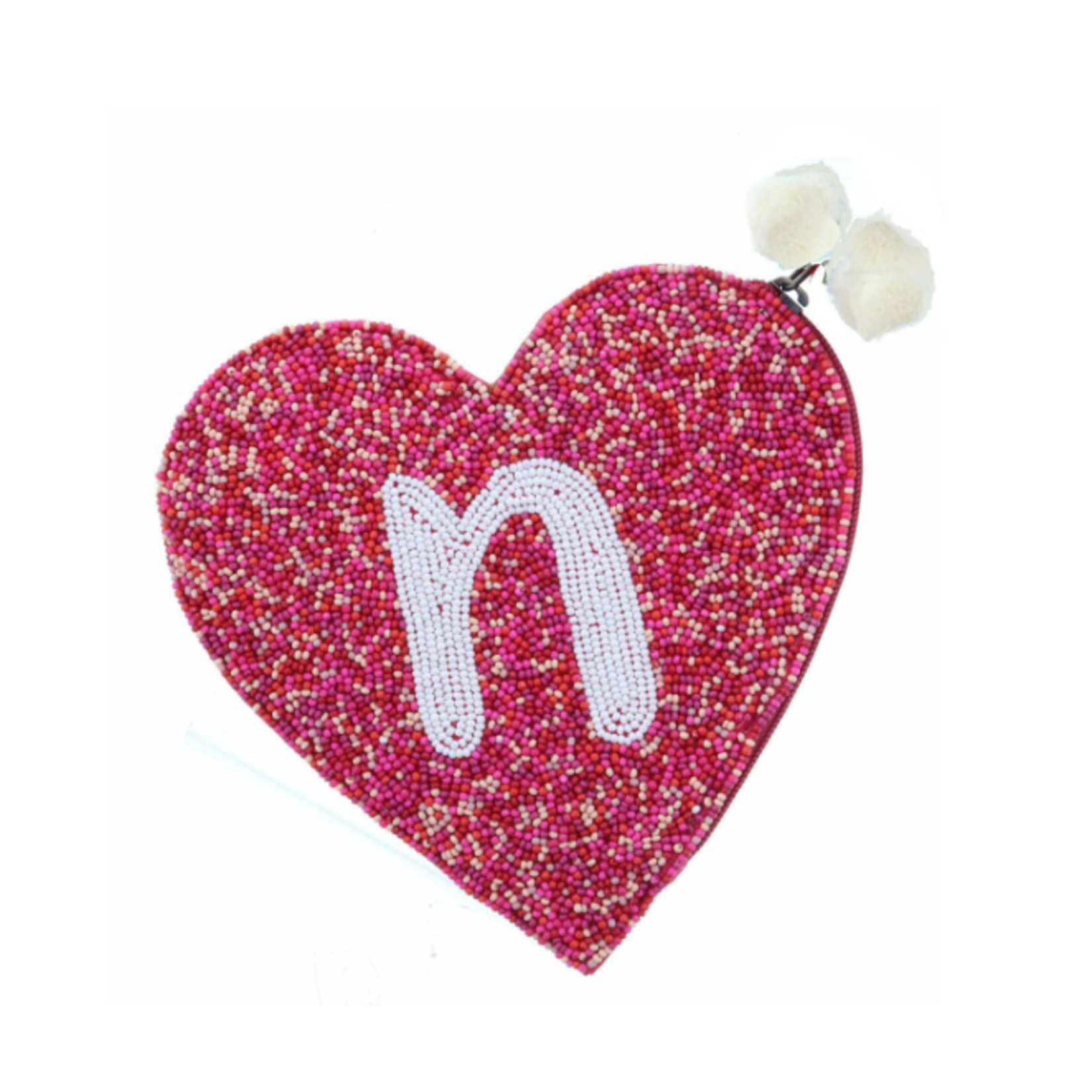 Jane Marie Jane Marie Red & Pink Multi Bead Zipper Coin Purse "N"