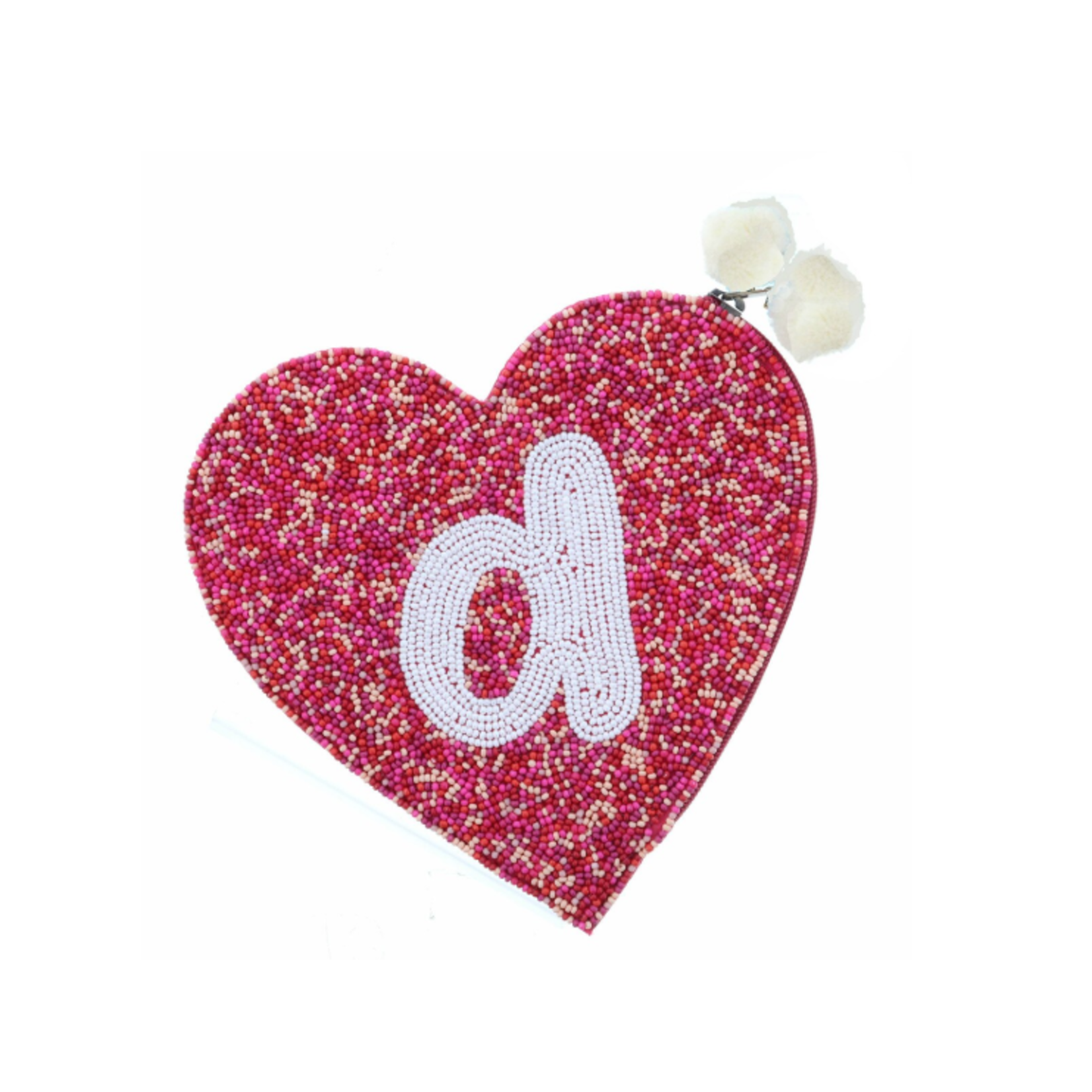 Jane Marie Jane Marie Red & Pink Bead Zipper Coin Purse "D"
