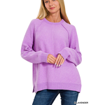 Zenana Zenana Chenille Raglan Sweater Lavender