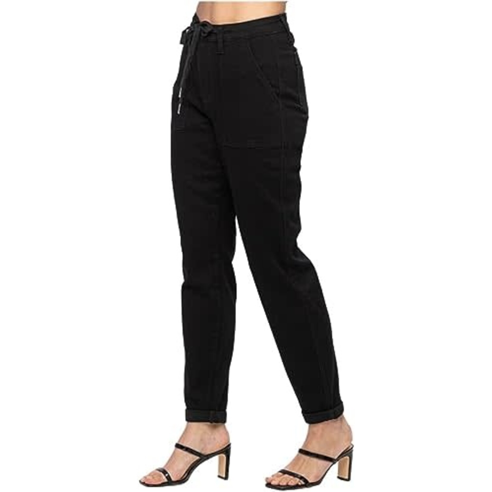 Judy Blue Judy Blue Double Roll Cuffed Jogger Jet Black 88700