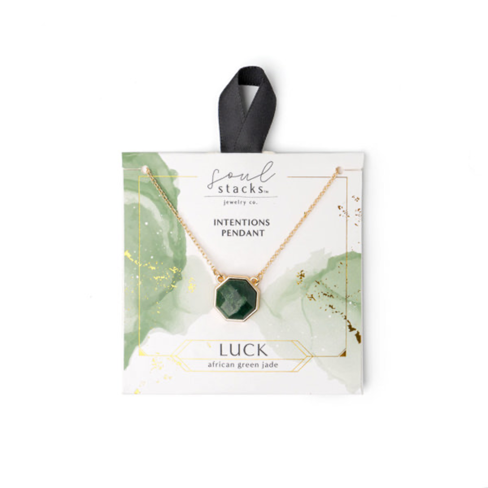 Soul Stacks Soul Stacks Intentions Pendant African Green Jade Luck
