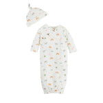 Mudpie Mudpie Ditsy Farm Print Take Me Home Hat Set 0-3M