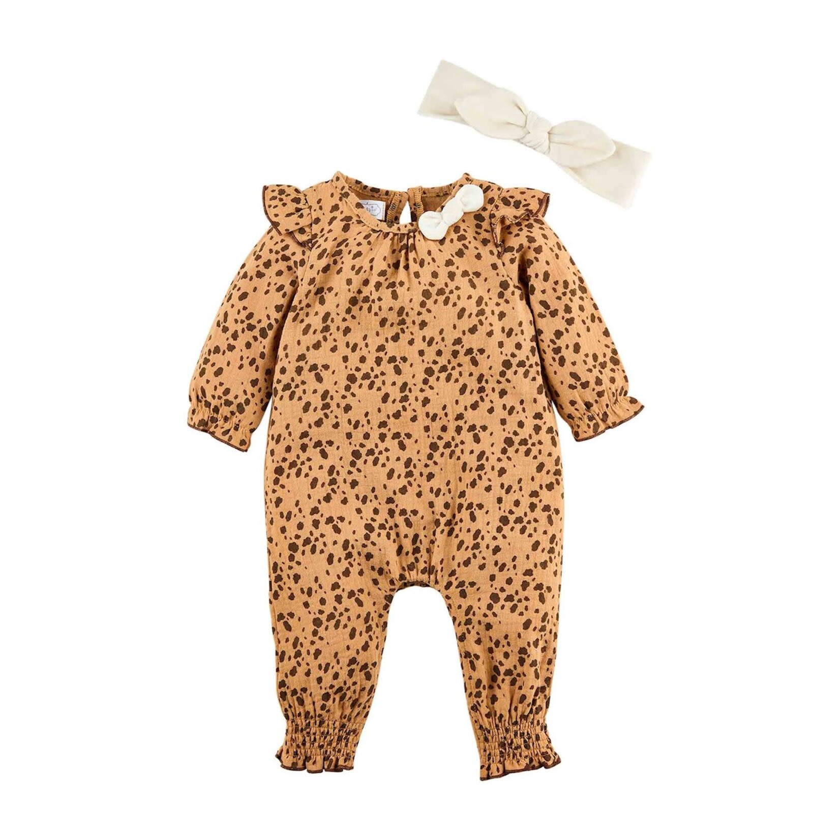 Mudpie Mudpie Spotted Fawn Gauze 1-Piece Headband Set 3-6M