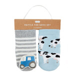 Mudpie Mudpie Cow Farm Rattle Toe Socks