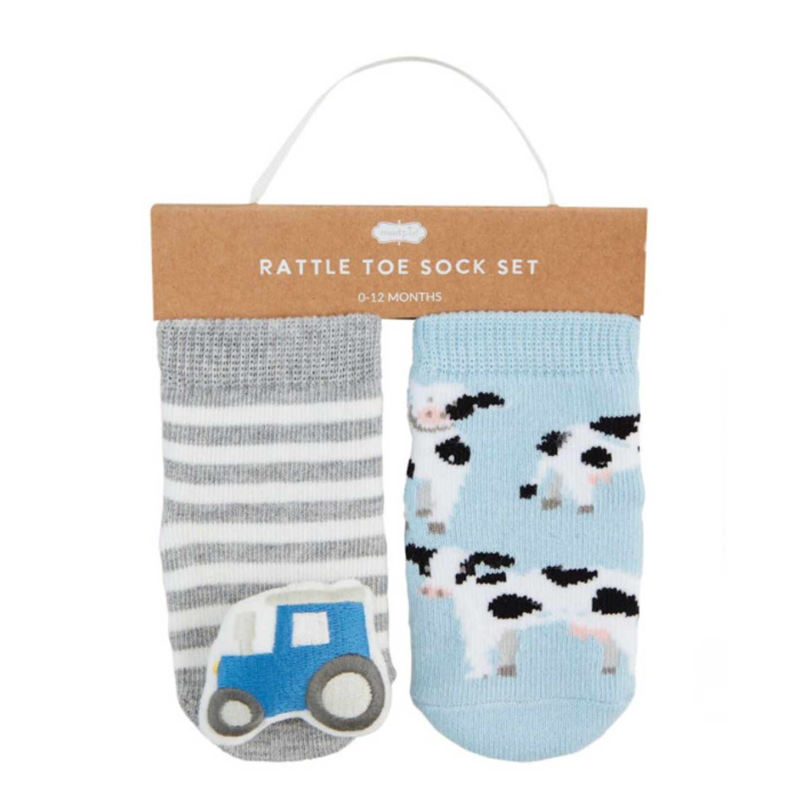 Mudpie Mudpie Cow Farm Rattle Toe Socks