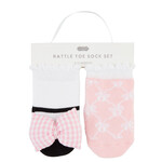 Mudpie Mudpie Gingham Bow Rattle Toe Socks