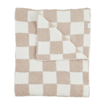 Mudpie Mudpie Chenille Gingham Blanket Taupe