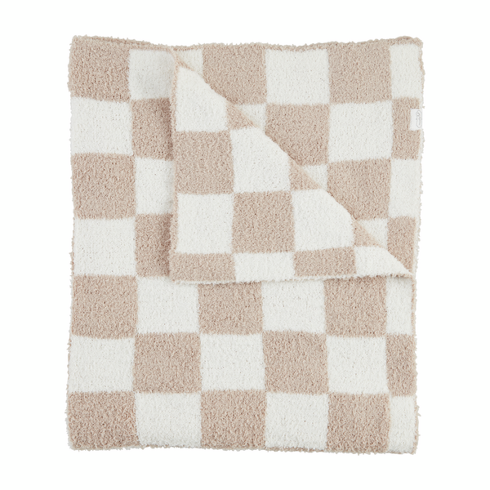 Mudpie Mudpie Chenille Gingham Blanket Taupe