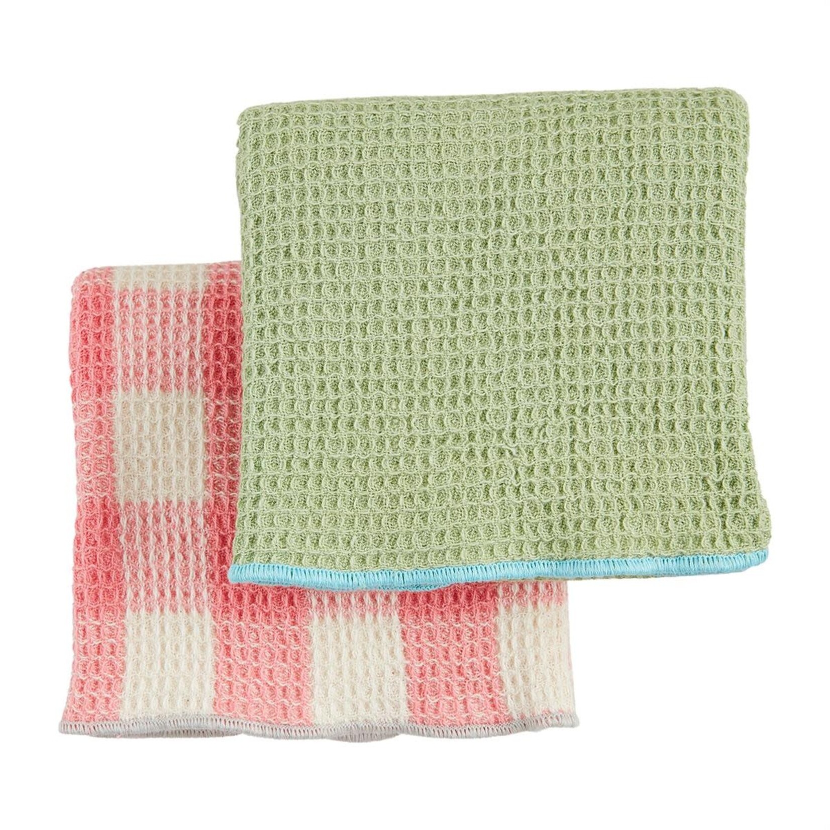 Mudpie Mudpie Waffle Towel Set Green