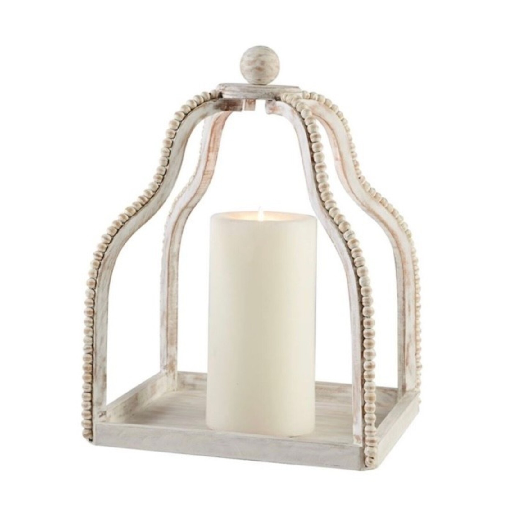 Mudpie Mudpie White Beaded Lantern Large