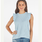 Simply Southern Simply Southern Knit Ruffle Sleeve Tee Ice