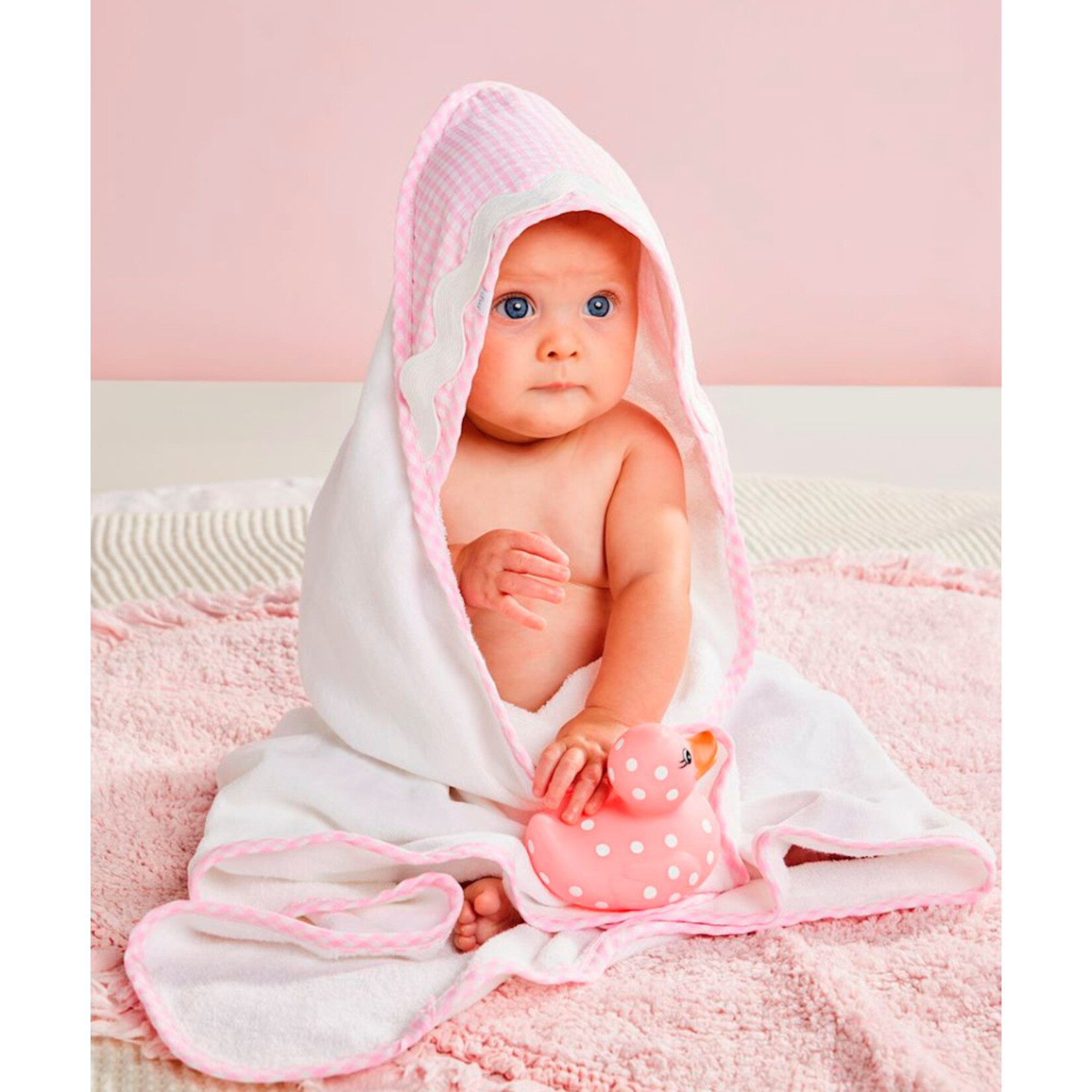 Mudpie Mudpie Pink Ric-Rac Hooded Towel