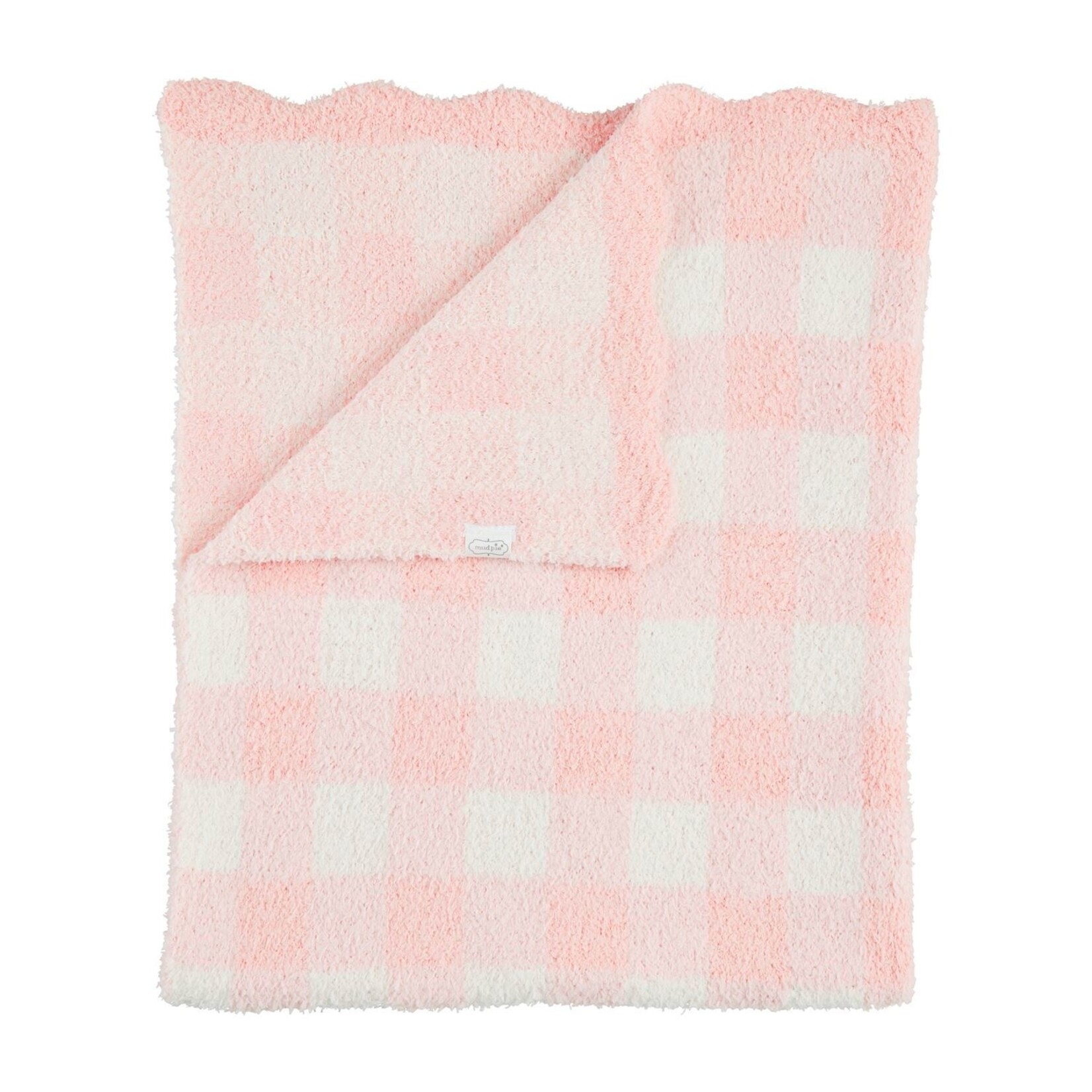 Mudpie Mudpie Chenille Gingham Blanket Pink