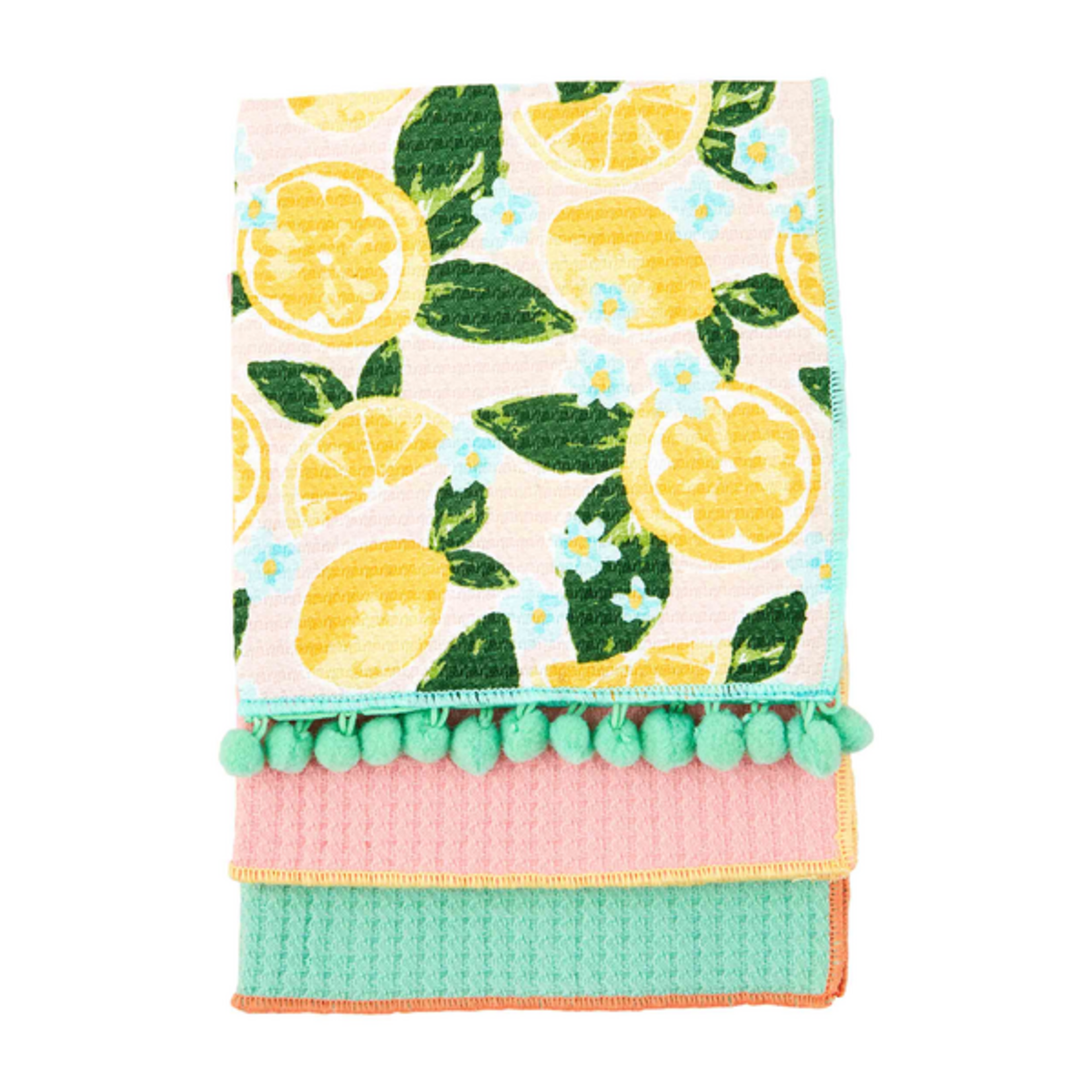 Mudpie Mudpie Floral Towel Set Lemon