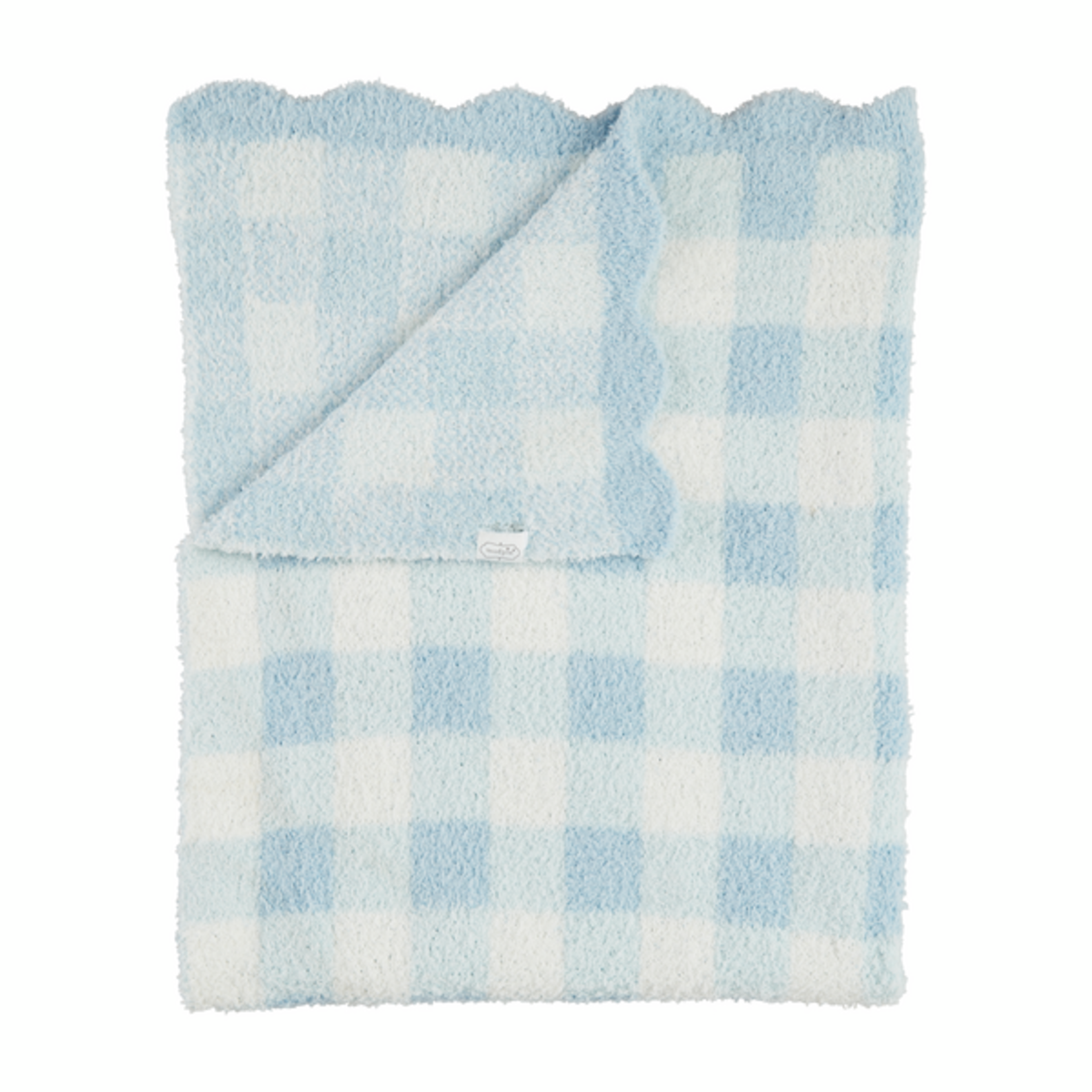 Mudpie Mudpie Chenille Gingham Blanket Blue
