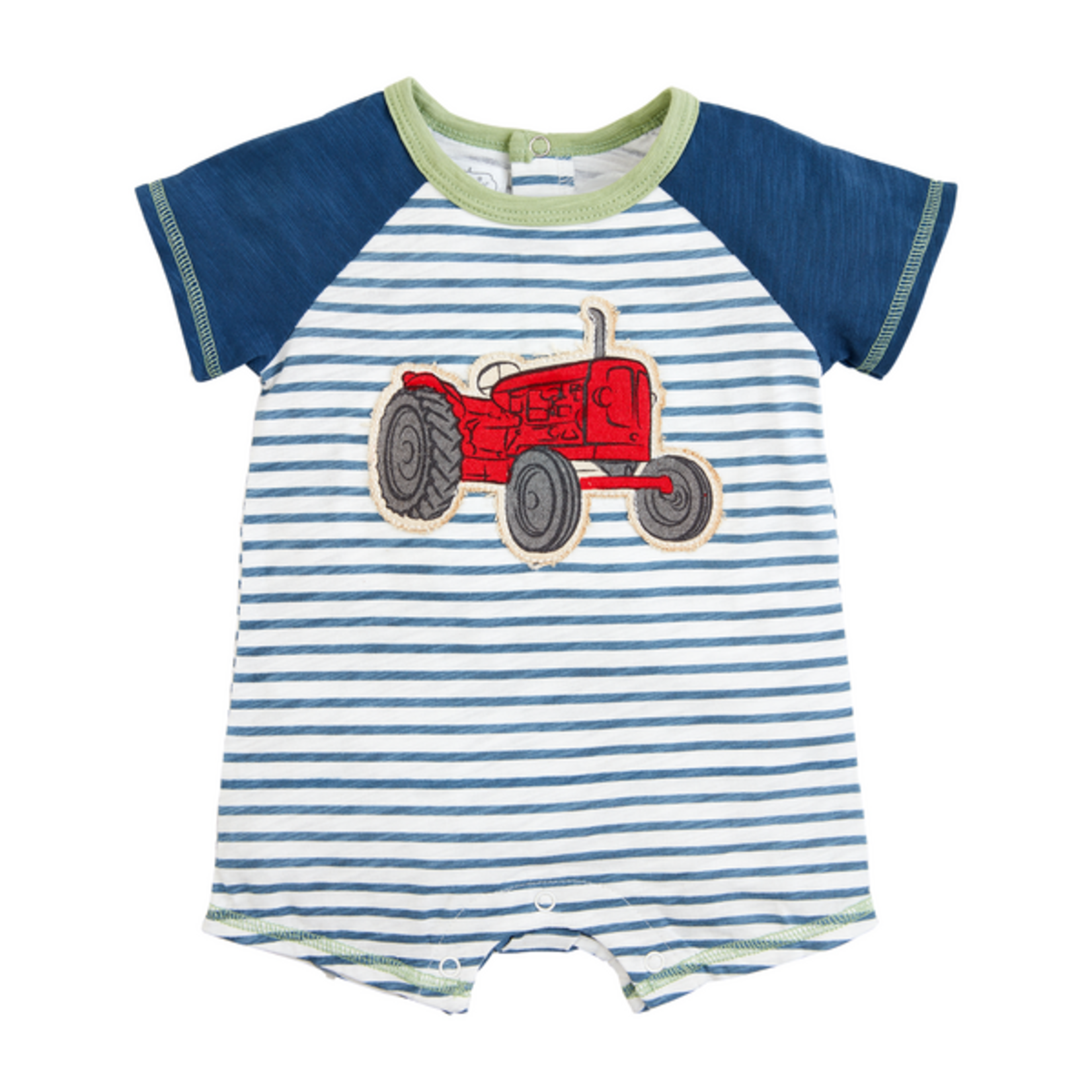 Mudpie Mudpie Printed Tractor Baby Shortall