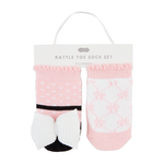 Mudpie Mudpie Stripe Bow Rattle Toe Socks