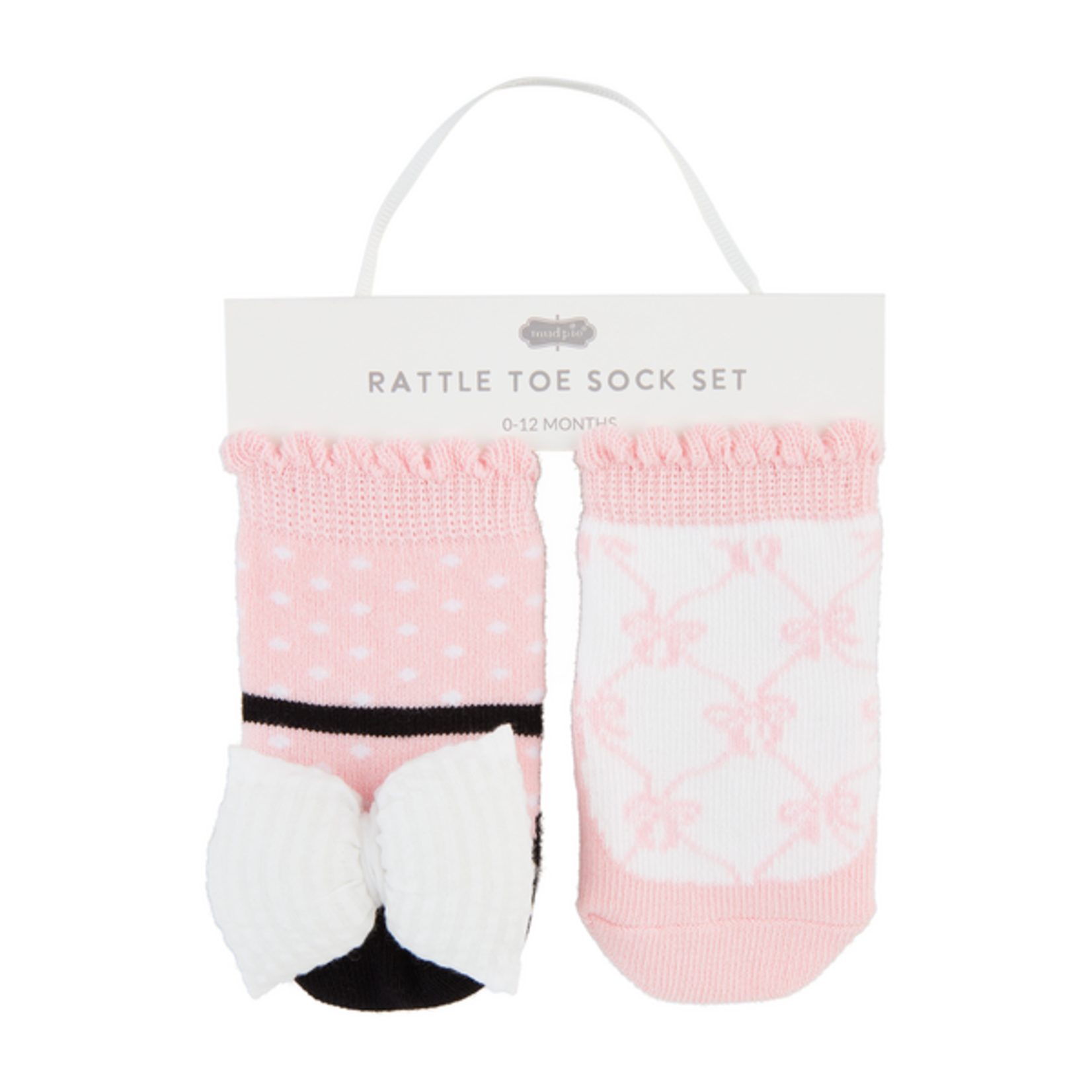 Mudpie Mudpie Stripe Bow Rattle Toe Socks