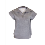 Simply Southern Simply Southern Quarter Zip Quilted Short Sleeve Top Heather Grey