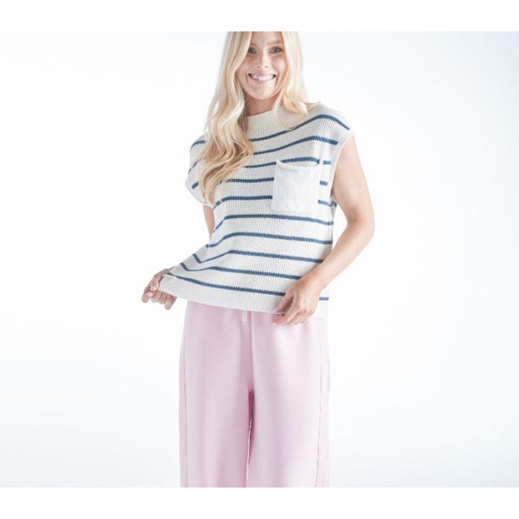 Simply Southern Simply Southern Breeze Knit Top with Pocket White