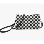 Jen & Co Jen & Co Riley Crossbody Checkered Black/White M013CHK