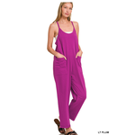 Zenana Zenana Spaghetti Strap Jumpsuit with Pockets Light Plum