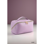 Zenana Zenana Woven Vegan Leather Cosmetic Makeup Bag Lilac