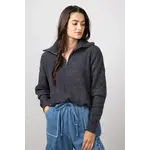 Simply Southern Simply Southern Quarter Zip Sweater Coal