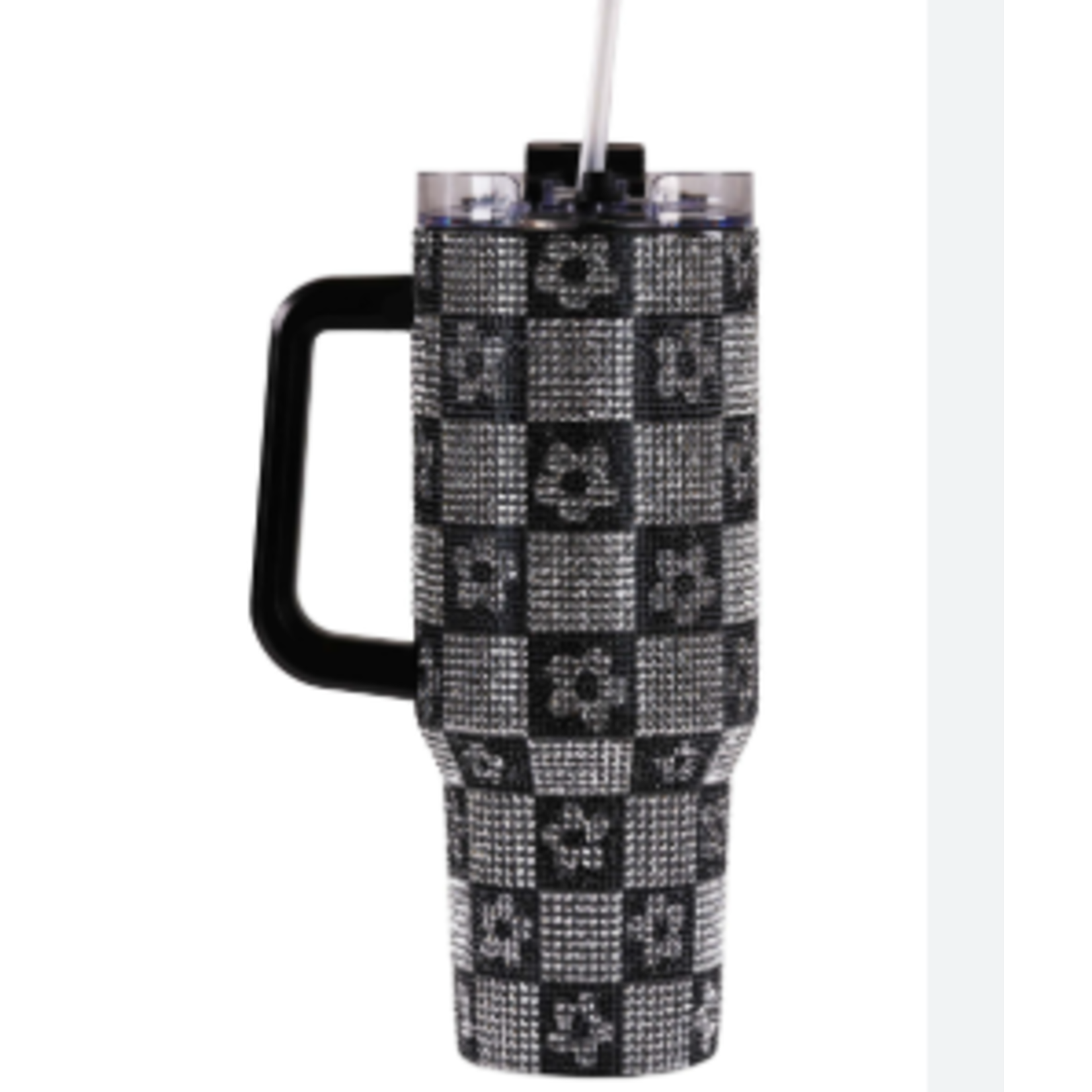 Simply Southern Simply Southern 30oz Tumbler Sequin Checkered Black