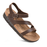 Aerothotic Aerothotic Ares Memory Foam Leather Platform Sandal Brown 1421