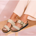 Aerothotic Aerothotic Florance Leather Wedge Platform Sandals Off White