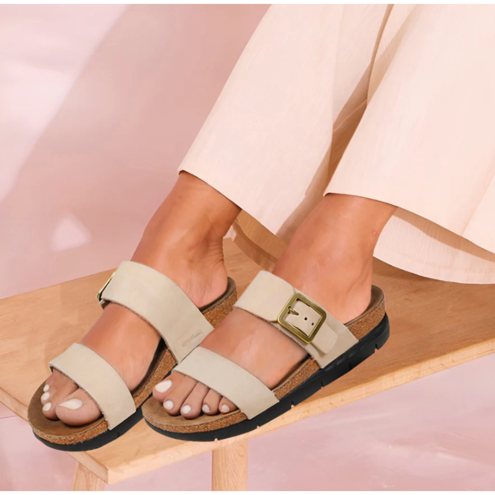 Aerothotic Aerothotic Florance Leather Wedge Platform Sandals Off White