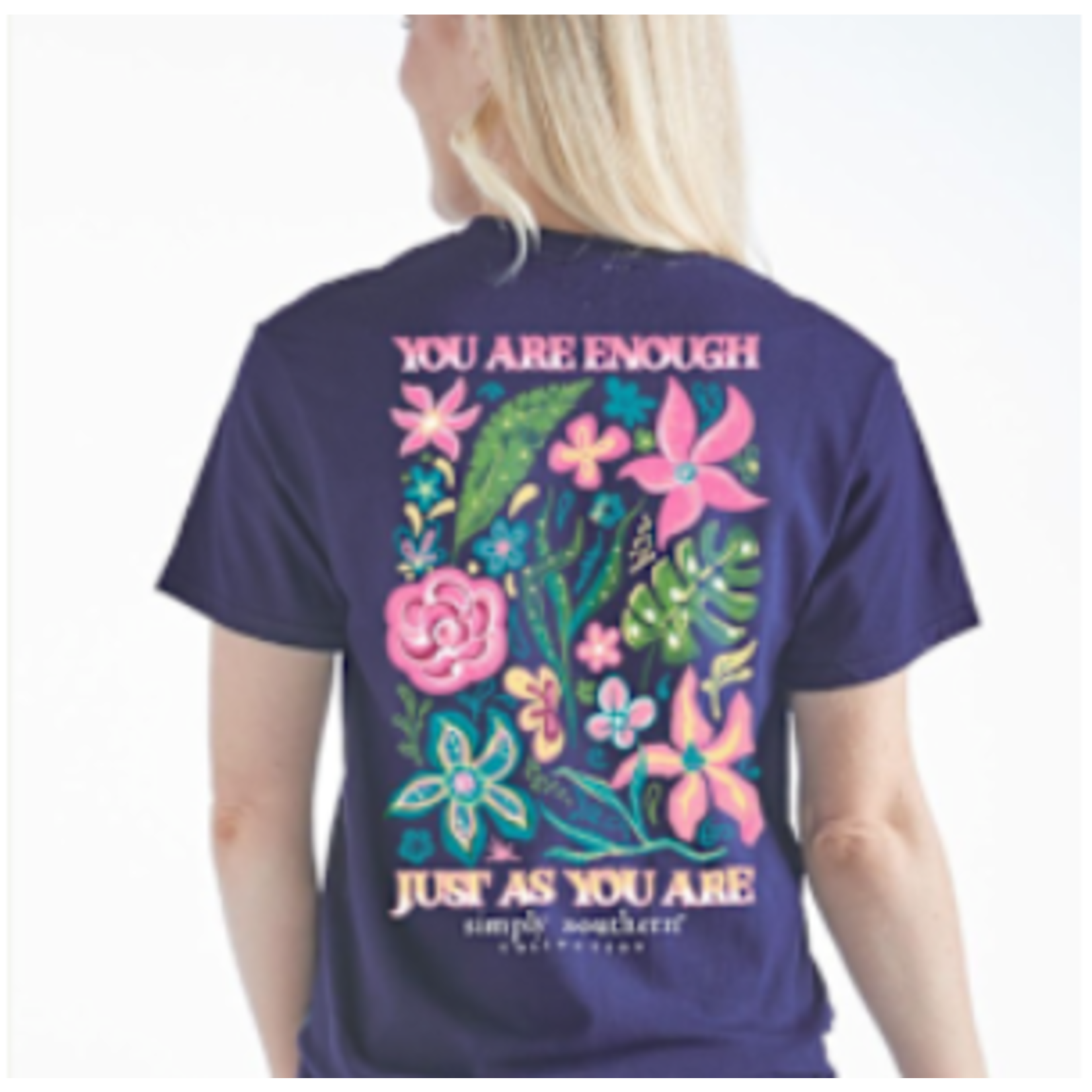 Simply Southern Simply Southern Short Sleeve Enough Heather Navy