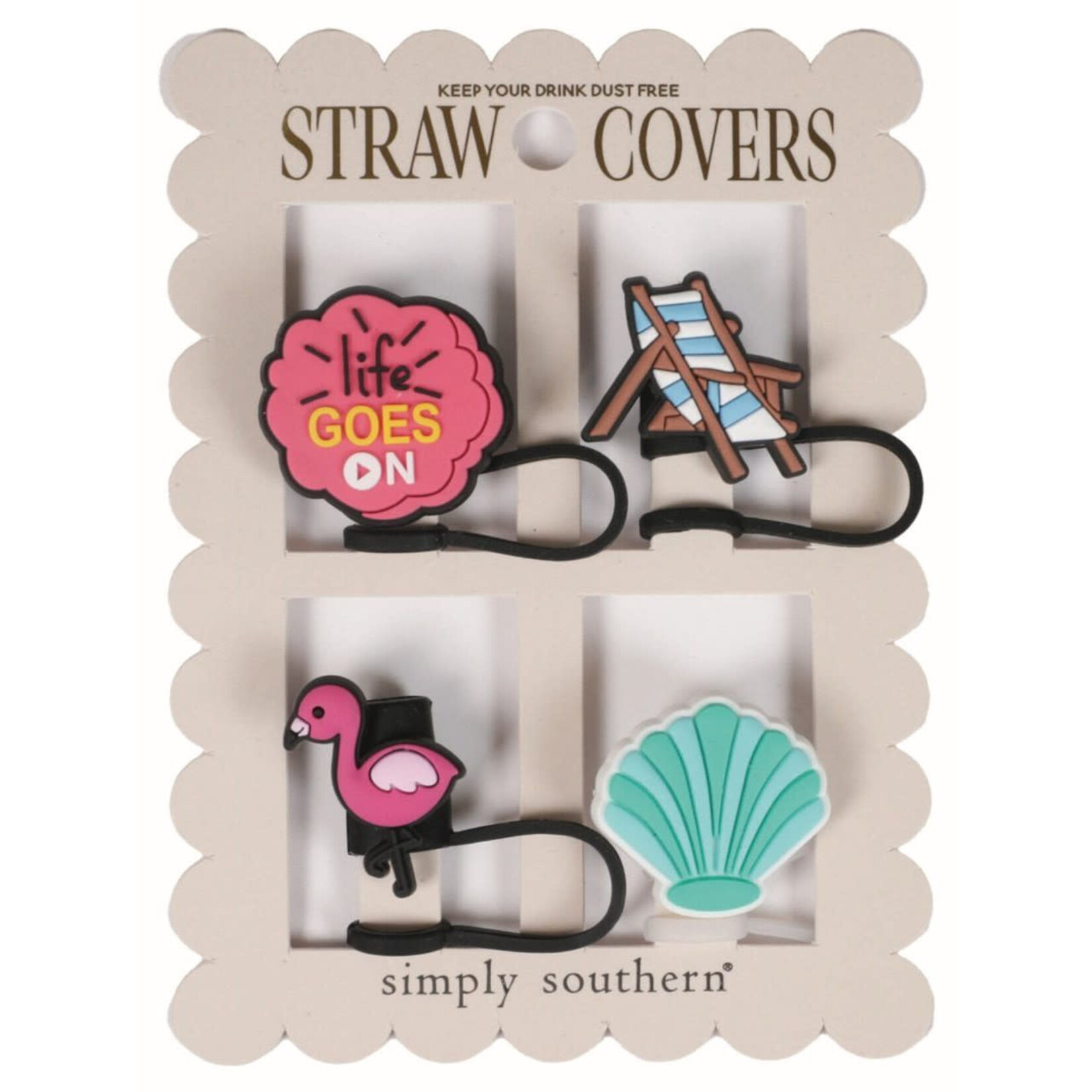 Simply Southern Simply Southern Straw Cover Flamingo