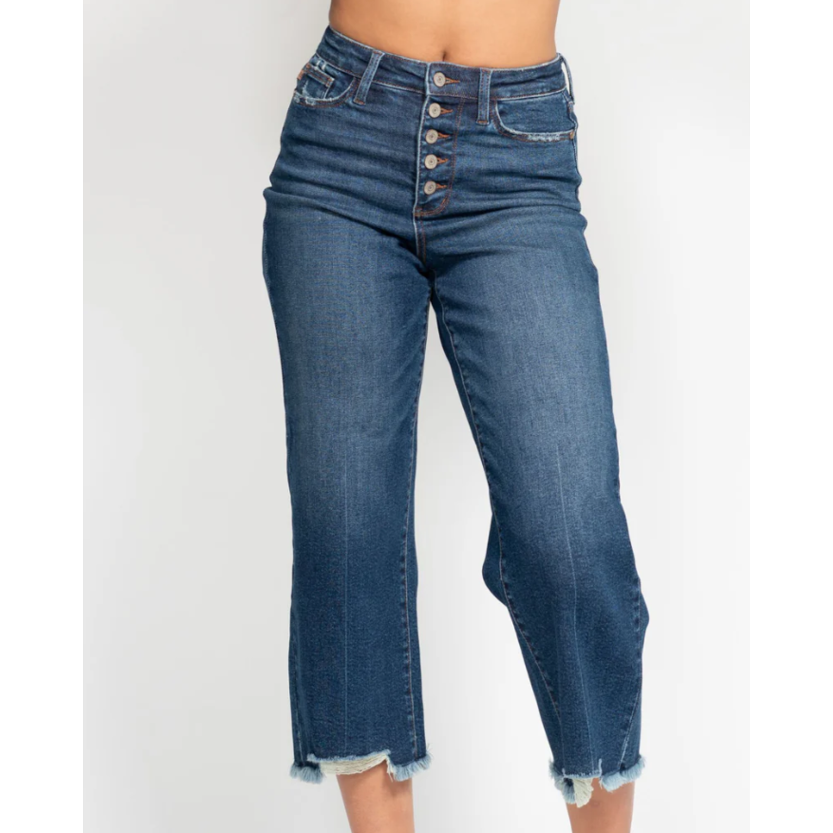 Judy Blue Judy Blue HW Button Fly Destroy Hem Crop Wide 88887