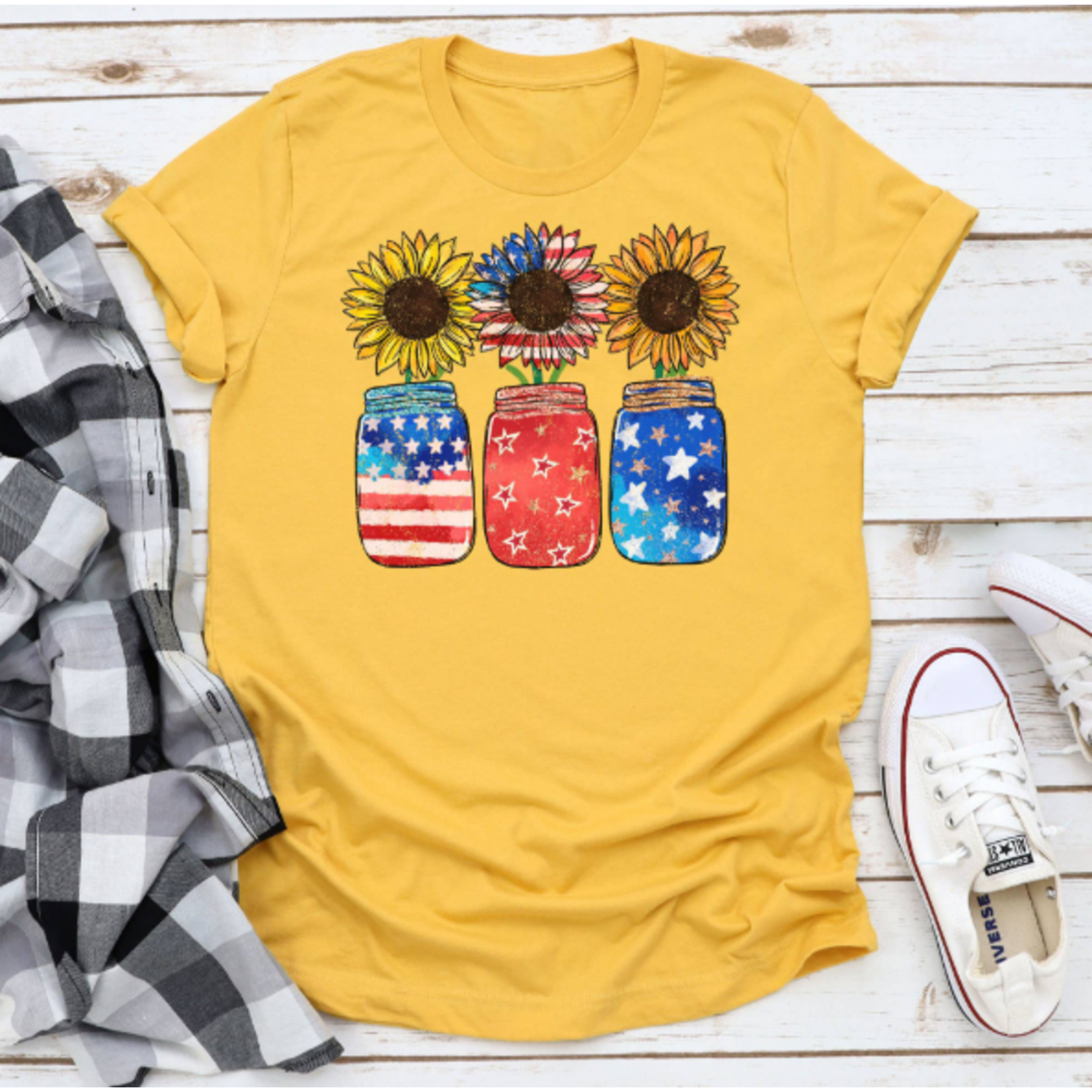 The Way Down South The Way Down South Patriotic Sunflower Jars Mustard