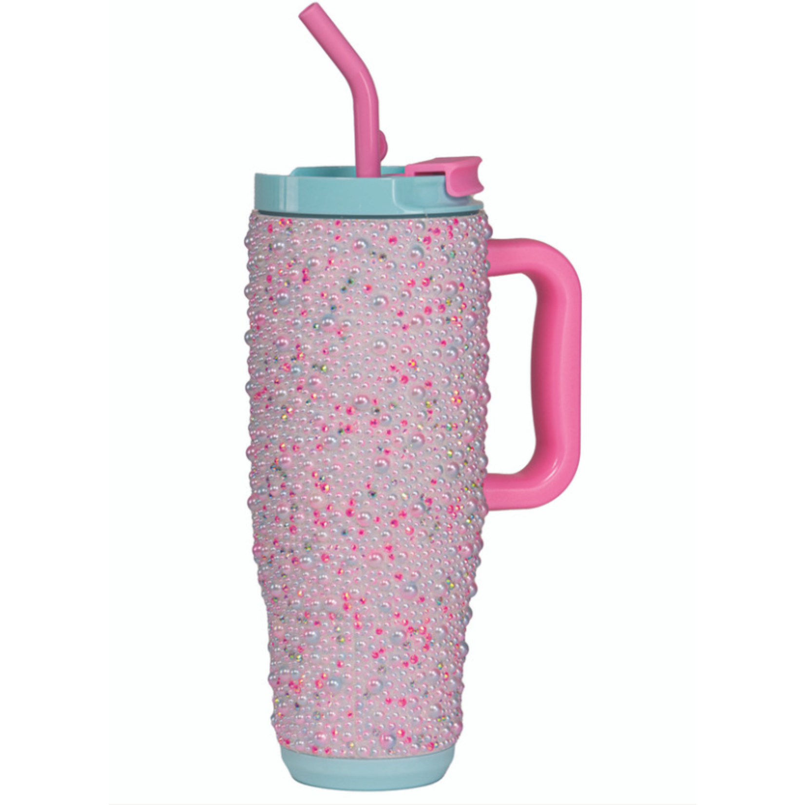 Simply Southern Simply Southern Blue & Pink Pearl Rhinestone Tumbler 40oz