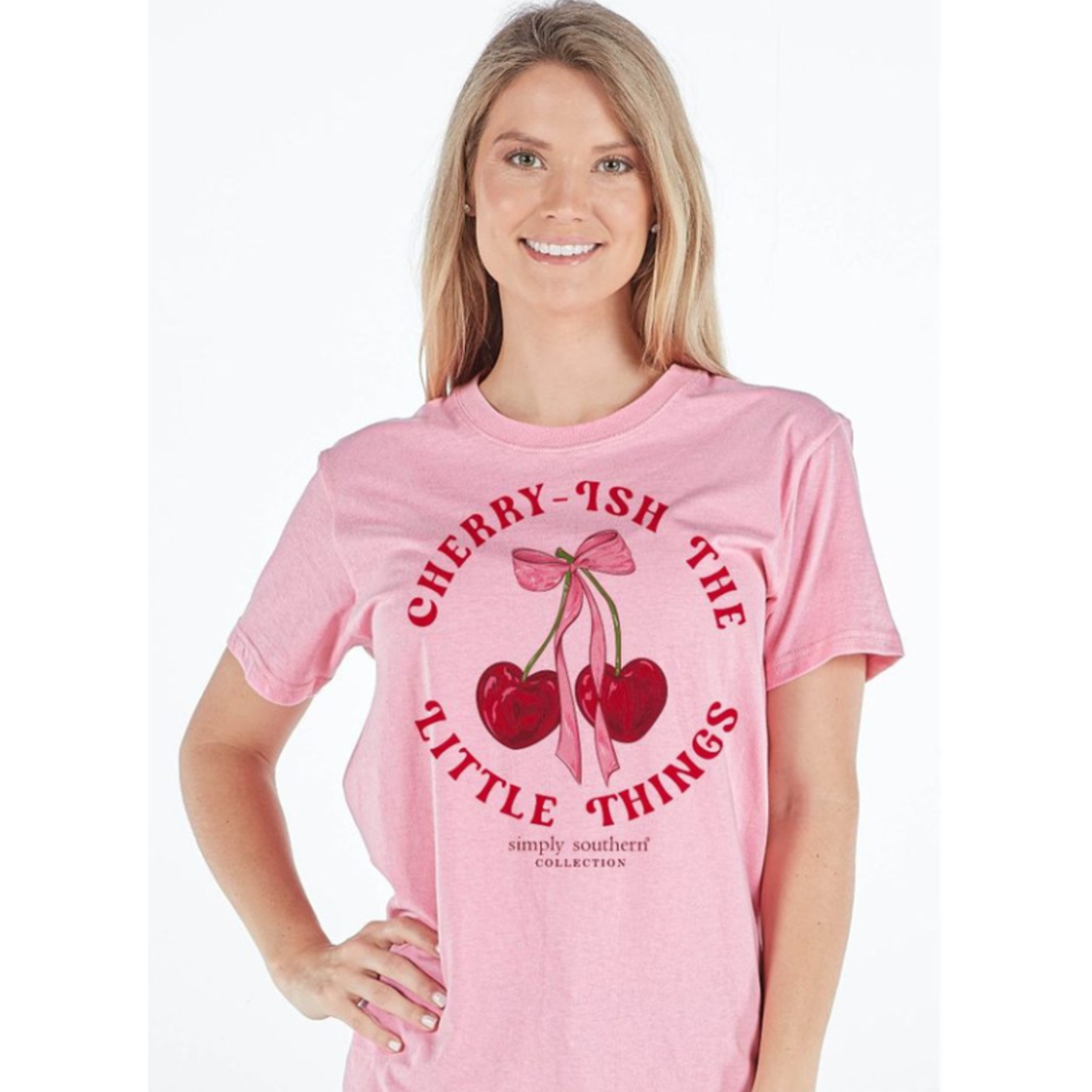 Simply Southern Simply Southern Cherry-ish Short Sleeve Tee Pink Wash