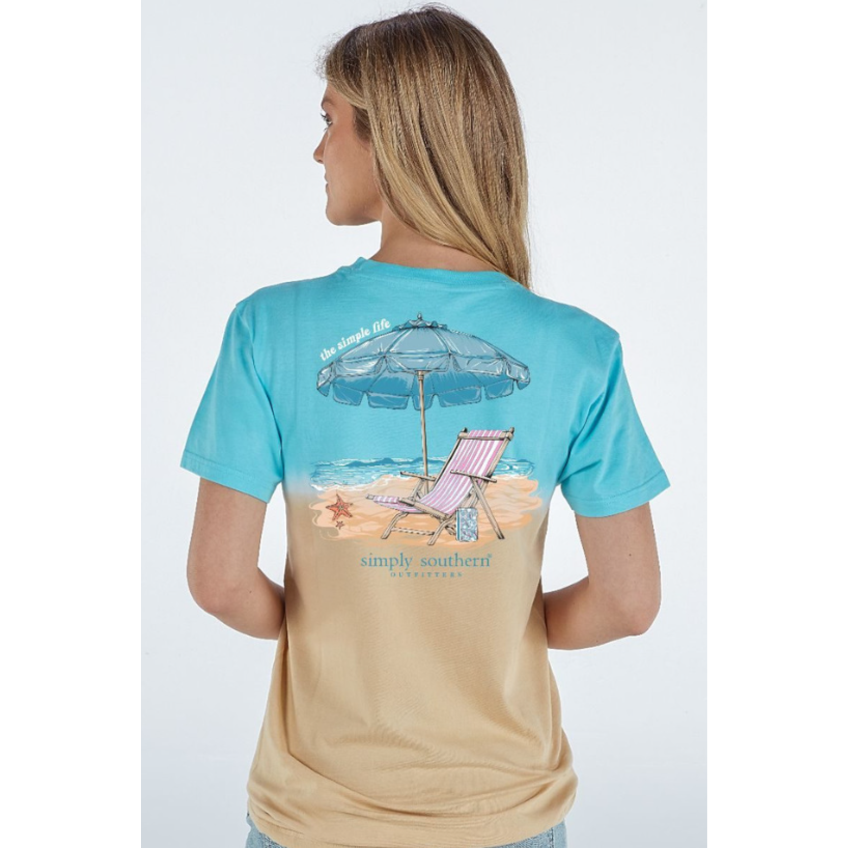 Simply Southern Simply Southern Beach Two Tone Short Sleeve Tee Splash