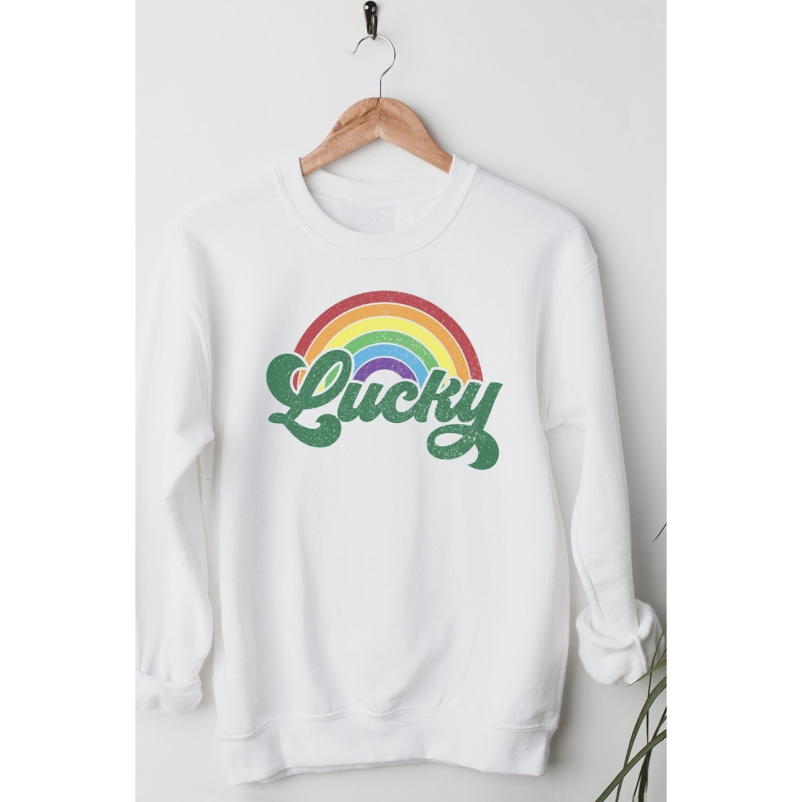 Kissed Apparel Kissed Apparel Distressed Lucky Rainbow Crewneck XL