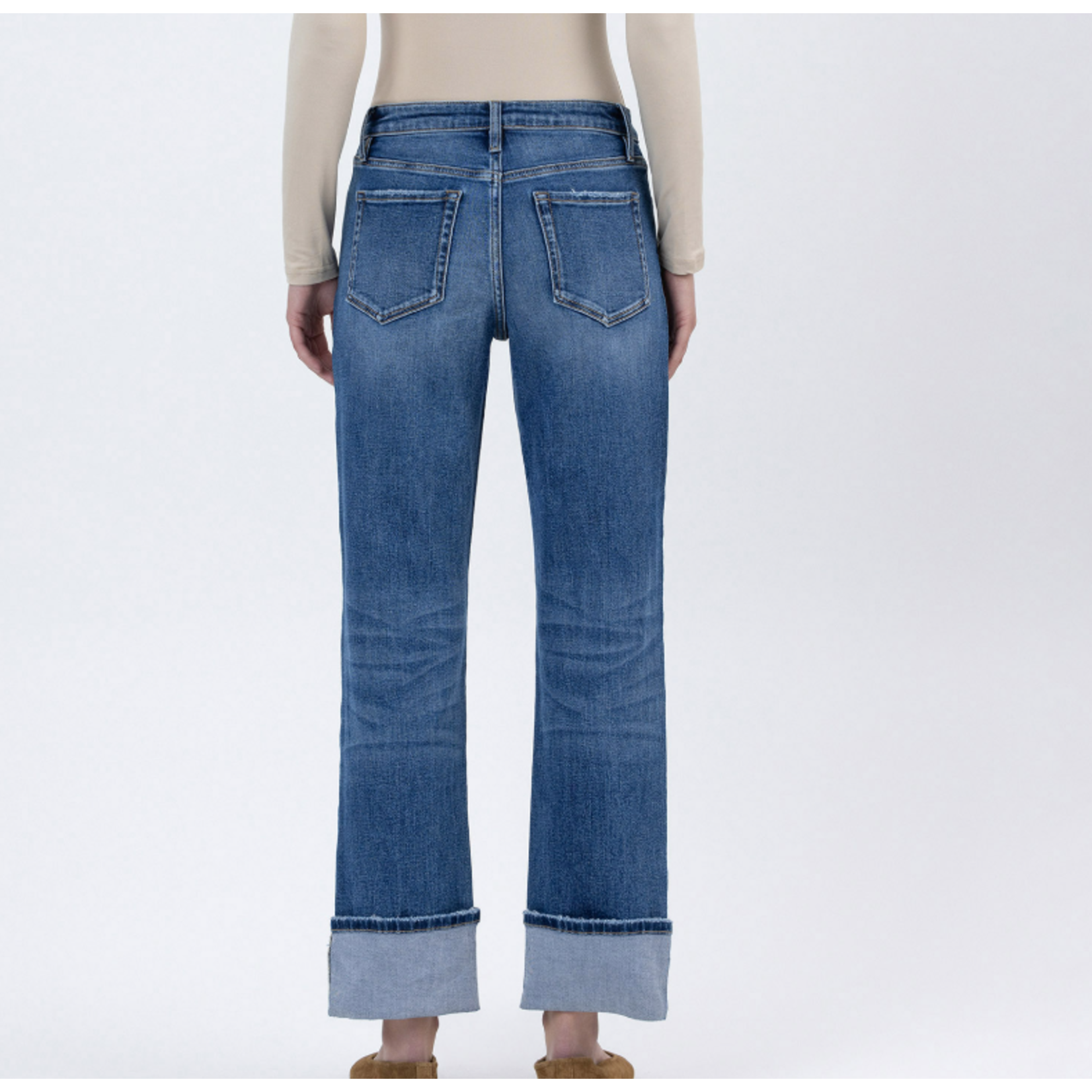 Lovervet Lovervet High Rise Single Cuff Ankle Straight LV1608