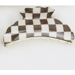 Love and Repeat Love and Repeat Checkered Hair Clip Brown and Cream Woven