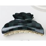 Love and Repeat Love and Repeat Checkered Hair Clip Black and Grey Woven