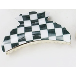 Love and Repeat Love and Repeat Checkered Hair Clip Black and White Woven