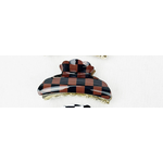 Love and Repeat Love and Repeat Checkered Hair Clip Brown and Black