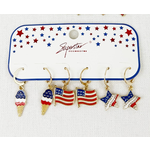 Love and Repeat Love and Repeat 4th of July Huggie Earrings Star