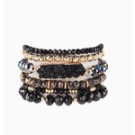 Love and Repeat Love and Repeat Druzy Oval Glass Beads Charm Bracelet Black