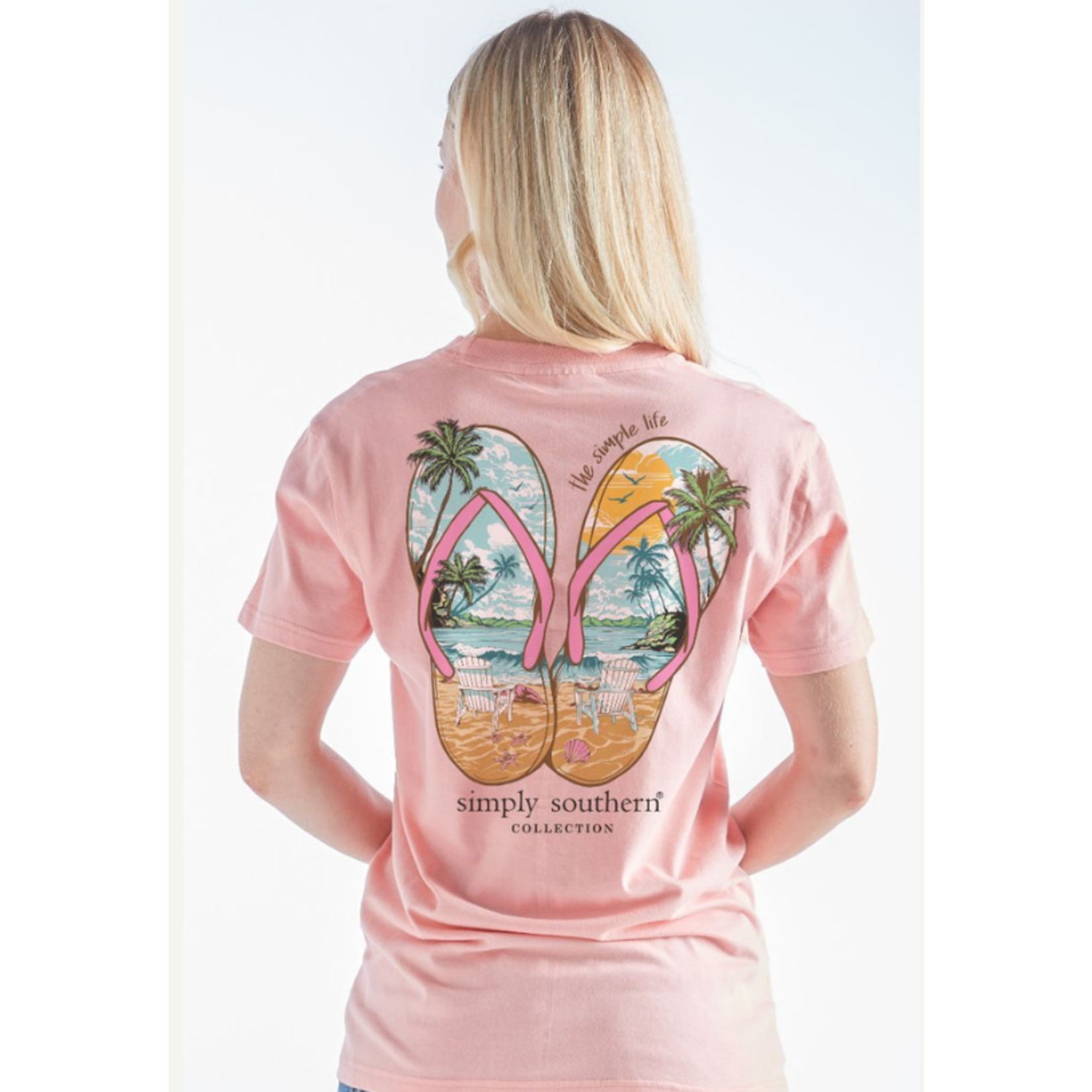Simply Southern Simply Southern Short Sleeve Tee Sandal Peach