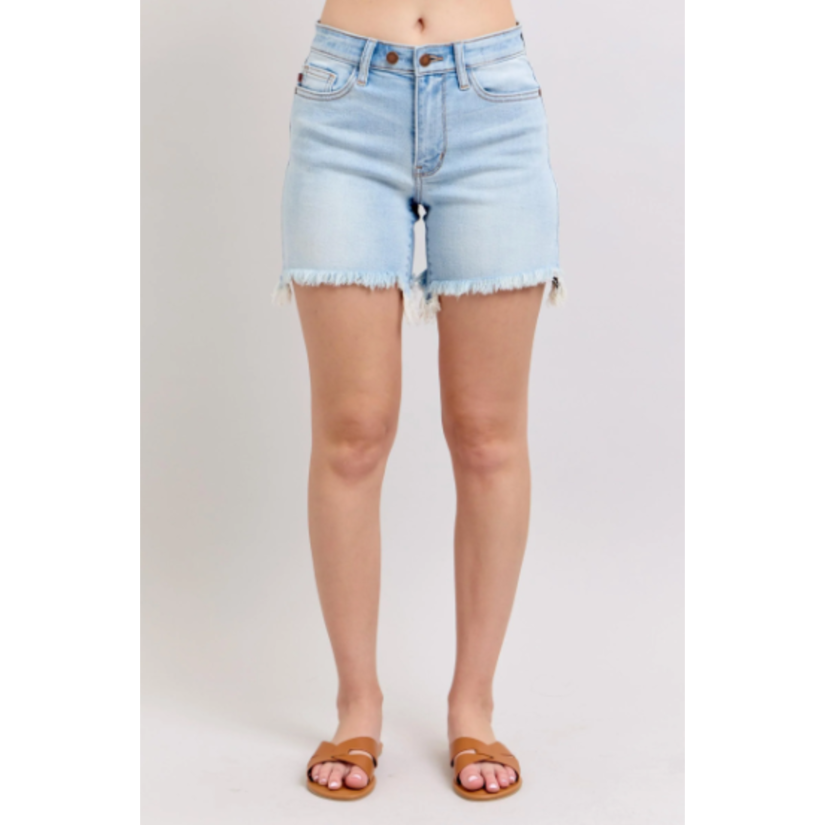 Judy Blue Judy Blue Long Cut Off 2 Button Dad Shorts 15284